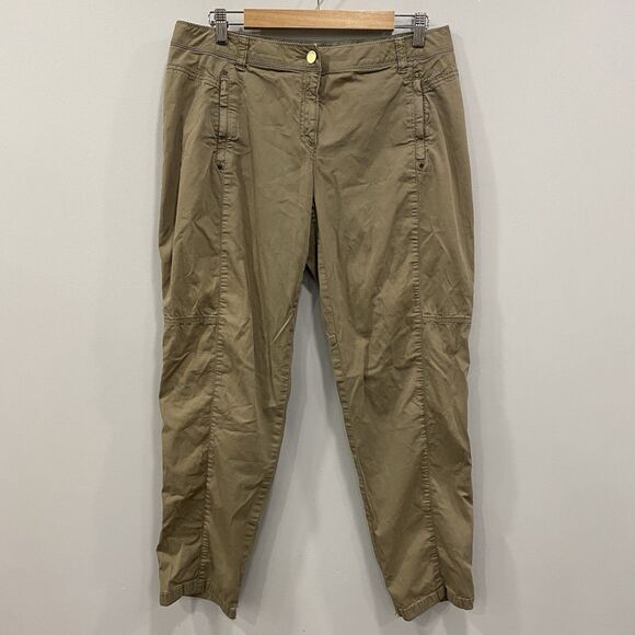 CHICO’S Sz 0.5 Tan Gorpcore Casual Utility Outdoor Twill Hiking Pants Stretch 6 - Picture 1 of 16